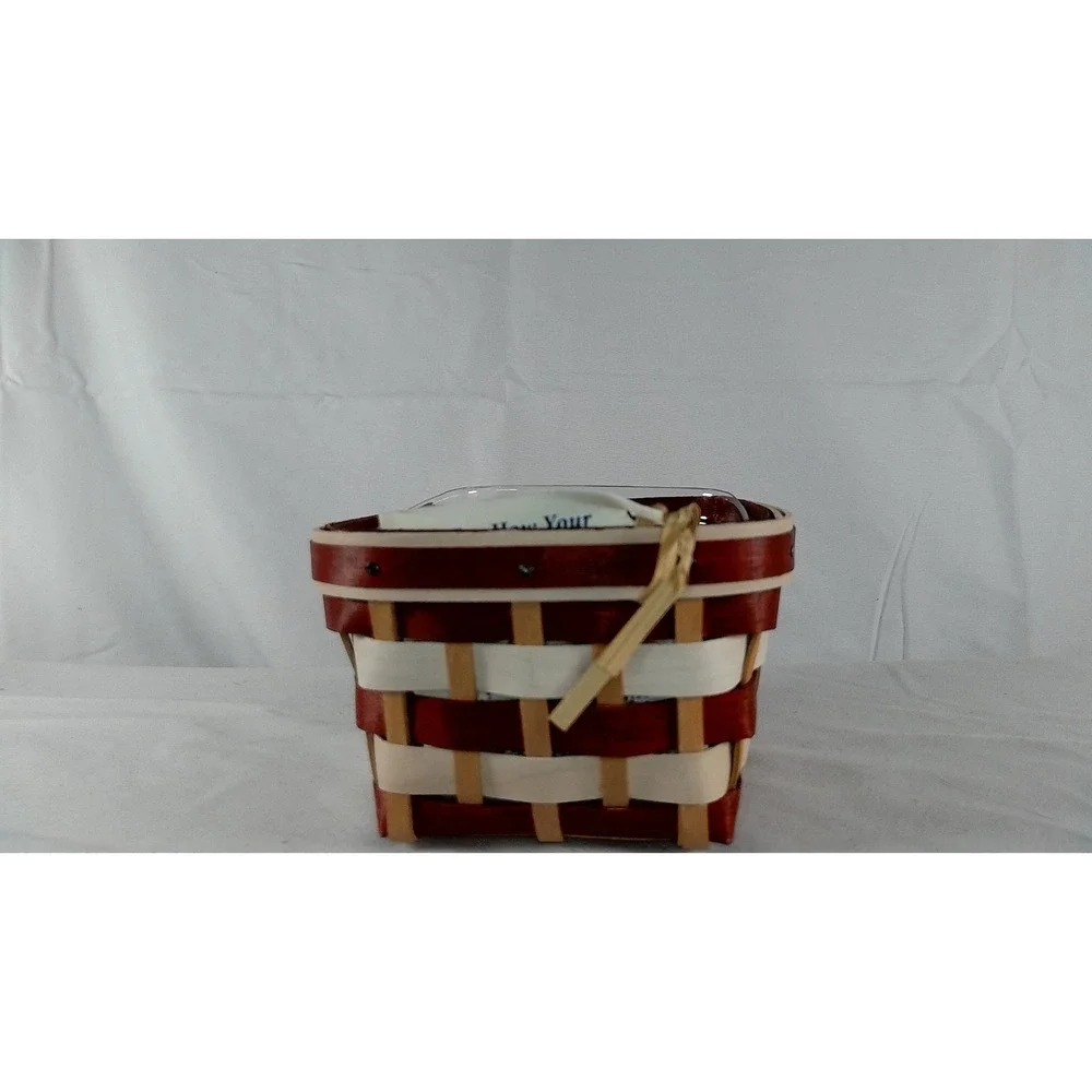 Longaberger Candy Cane Square Gift Basket Set -‎ NEW